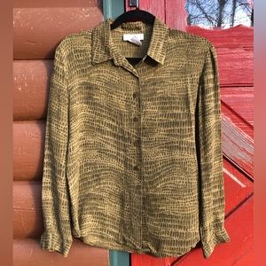 Jones New York Olive Green Blouse